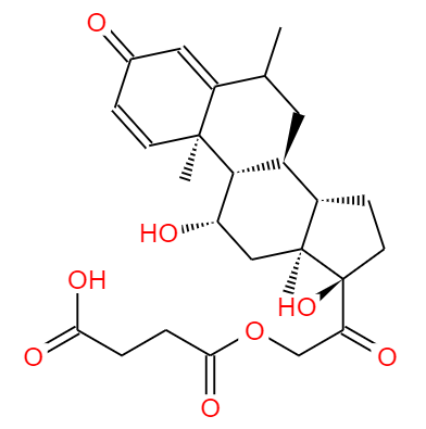  CAS： 2921-57-5，中文名稱： 甲基潑尼松龍琥珀酸酯 英文名稱：Meprednisone hemisuccinate