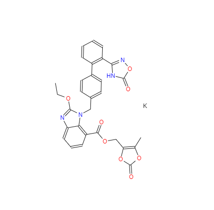 CAS： 863031-24-7，中文名稱： 阿齊沙坦酯鉀鹽 英文名稱：Azilsartan kamedoxomil 