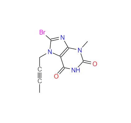 CAS： 666816-98-4，中文名稱： 8-溴-7-(2-丁炔基)-3-甲基黃嘌呤 英文名稱：3-Methyl-7-(2-butyn-1-yl)-8-bromoxanthine 