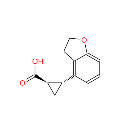 CAS： 452324-76-4，英文名稱：(1R,2R)-2-(2,3-dihydro-1-benzofuran-4-yl)cyclopropanecarboxylic acid