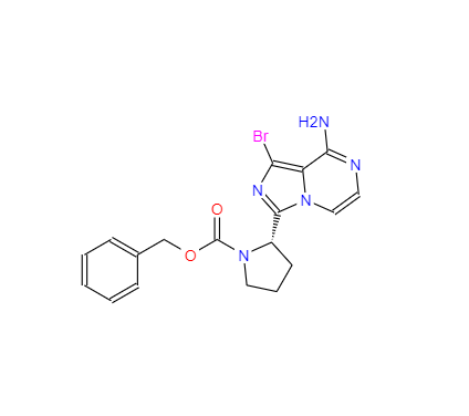 CAS： 1420478-88-1，中文名稱： (S)-苯基 2-(8-氨基-1-溴咪唑[1,5-a]吡嗪-3-基)吡咯烷-1-羧酸酯