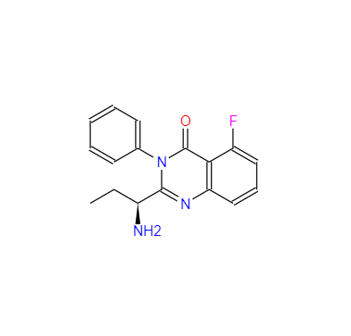  CAS： 870281-86-0，英文名稱：(S)-2-(1-aMinopropyl)-5-fluoro-3-phenylquinazolin-4(3H)-one