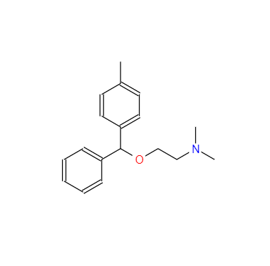 CAS： 19804-27-4，中文名稱： 茶苯海明EP雜質(zhì)G 英文名稱：2-[(p-methyl-alpha-phenylbenzyl)oxy]ethyl(dimethyl)amine