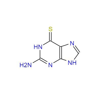 CAS： 154-42-7，中文名稱： 6-硫鳥嘌呤 英文名稱：6-Thioguanine 