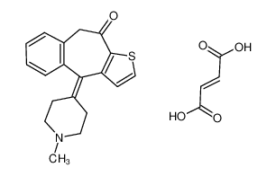 CAS： 34580-14-8，中文名稱： 富馬酸酮替芬 英文名稱：ketotifen fuMarate 