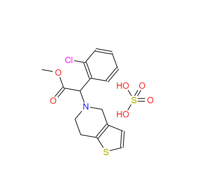 CAS：135046-48-9，中文名稱： 硫酸氫氯吡格雷 英文名稱：Clopidogrel Hydrogen Sulphate 