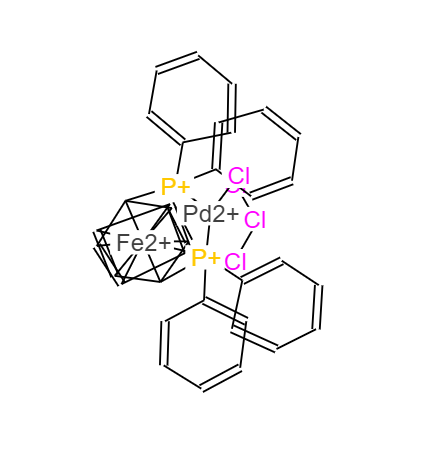 CAS： 95464-05-4，中文名稱： [1,1'-雙(二苯基膦)二茂鐵]二氯化鈀二氯甲烷絡(luò)合物