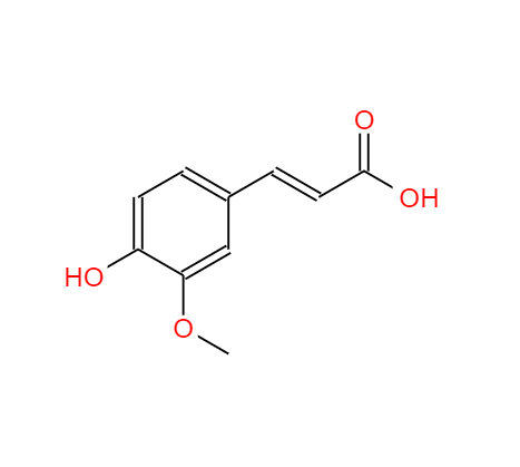 CAS： 1135-24-6，中文名稱： 阿魏酸 英文名稱：Ferulic Acid 