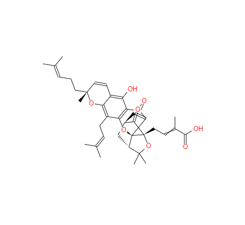 CAS： 2752-65-0，中文名稱： 藤黃酸 英文名稱：Gambogic acid 