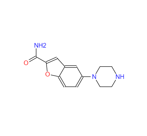  CAS： 183288-46-2，中文名稱： 5-(哌嗪-1-基)苯并呋喃-2-甲酰胺 英文名稱：5-(1-Piperazinyl)benzofuran-2-carboxamide
