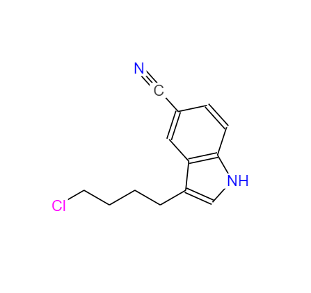 CAS： 143612-79-7，中文名稱： 維拉唑酮中間體 英文名稱：3-(4-chlorobutyl)-1H-indole-5-carbonitrile 
