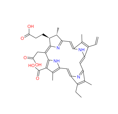  CAS： 19660-77-6，中文名稱： 二氫卟吩E6 英文名稱：CHLORIN E6