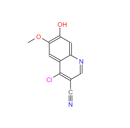 CAS：263149-10-6，中文名稱： 4-氯-7-羥基-6-甲氧-3-腈基喹啉 英文名稱：4-Chloro-7-hydroxy-6-methoxyquinoline-3-carbonitrile