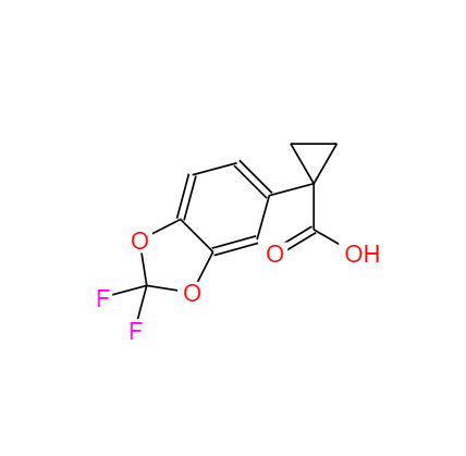 CAS：862574-88-7，中文名稱：VX809中間體 英文名稱：1-(2,2-Difluoro-benzo[1,3]dioxol-5-yl)-cyclopropanecarboxylicacid