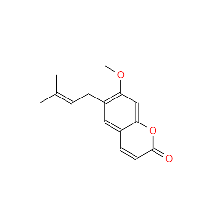 CAS： 581-31-7，中文名稱： 軟木花椒素 英文名稱：Suberosin 