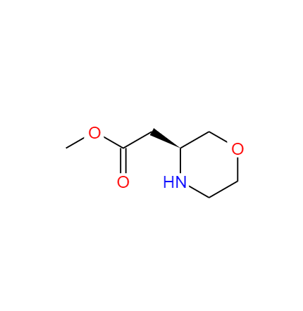CAS： 1273577-48-2，中文名稱： (S)-2-(嗎啉-3-基)乙酸甲酯 英文名稱：(S)-Methyl 2-(morpholin-3-yl)acetate 