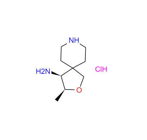CAS： 2055761-19-6，中文名稱(chēng)： (3S,4S)-3-甲基-2-氧雜-8-氮雜螺[4.5]癸-4-胺二鹽酸鹽