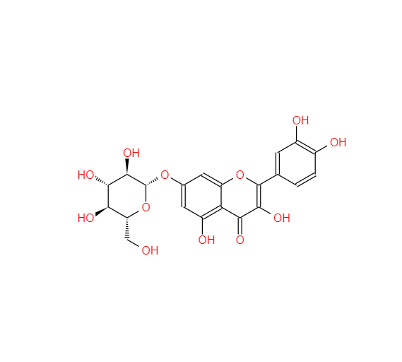 CAS： 491-50-9，中文名稱： 槲皮素-7-O-葡萄糖苷 英文名稱：Quercetin-7-O-β-D-glucopyranoside 