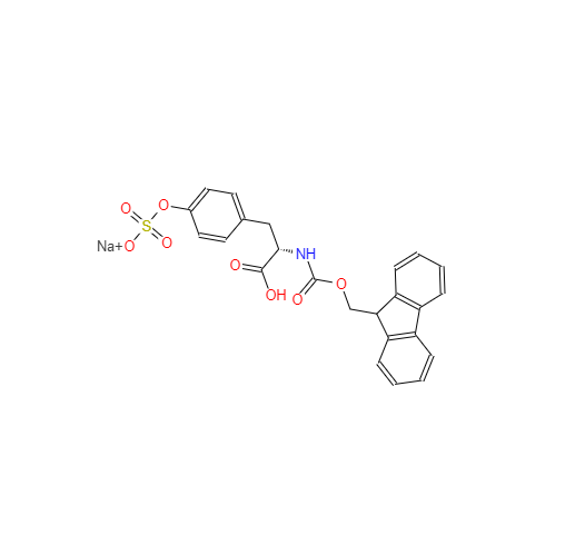 CAS： 106864-37-3，中文名稱： 9-芴甲氧羰基酪氨酰磺酸鈉鹽 英文名稱：Fmoc-Tyr(SO3Na)-OH.H2O 