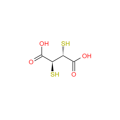CAS： 304-55-2，中文名稱： 內(nèi)消旋-2,3-二巰基丁二酸 英文名稱：meso-2,3-Dimercaptosuccinic acid 