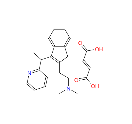 CAS： 3614-69-5，中文名稱(chēng)： 馬來(lái)酸二甲茚定 英文名稱(chēng)：DIMETHINDENE MALEATE 
