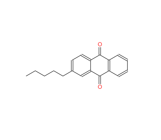 CAS： 13936-21-5，中文名稱： 2-戊基蒽醌 英文名稱：2-n-Pentyl-anthra-9,10-quinone 