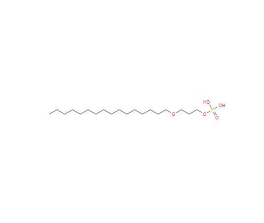 CAS： 87746-71-2，中文名稱： 3-(十六烷氧基)丙基二氫磷酸酯 英文名稱：3-(Hexadecyloxy)propyl dihydrogen phosphate 