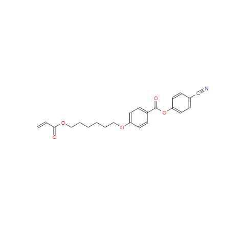 CAS：83847-14-7，中文名稱：4-氰基苯基 4'-(6-丙烯酰氧基己氧基)苯甲酸酯 英文名稱：4-Cyanophenyl 4'-(6-acryloyloxyhexyloxy)benzoate