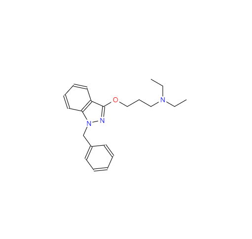 CAS：47448-66-8，中文名稱： 1-芐基-3-(3-二乙基氨基丙氧基)-1氫-吲唑 英文名稱：1-Benzyl-3-[3-(diethylamino)propoxy]-1H-indazole