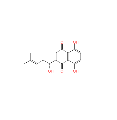  CAS： 517-89-5，中文名稱： 紫草素 英文名稱：shikonin