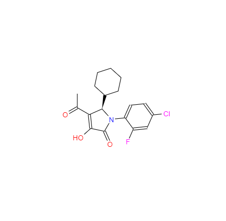 CAS： 512177-83-2，中文名稱： (5R)-4-乙?；?1-(4-氯-2-氟苯基)-5-環(huán)己基-1,5-二氫-3-羥基-2H-吡咯-2-酮