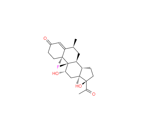 CAS： 378-36-9，英文名稱：6α-Methyl-9α-fluoro-11β,17α-dihydroxyprogesterone 