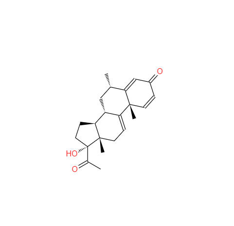 CAS： 110664-42-1，中文名稱： 17α- 羥基 -6α- 甲基-1,4,9(11)-三烯孕甾-3,20-二酮