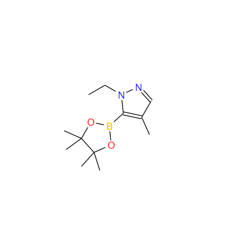 CAS： 1047636-01-0，英文名稱：1-ethyl-4-methyl-5-(4,4,5,5-tetramethyl-1,3,2-dioxaborolan-2-yl)-1H-pyrazole 