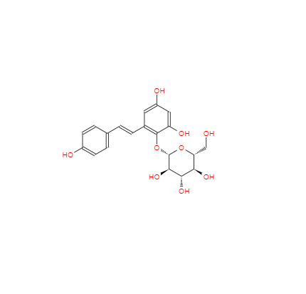CAS： 82373-94-2，中文名稱： 二苯乙烯苷 英文名稱： Tetrahydroxystilbene Glucoside 