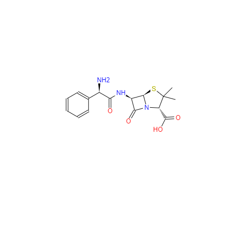 CAS： 69-53-4，中文名稱： 氨芐西林 英文名稱：Ampicillin 