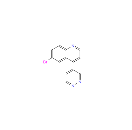 CAS： 1086063-18-4，中文名稱： 6-溴-4-(吡嗪-4-基)喹啉 英文名稱：6-broMo-4-(pyridazin-4-yl)quinoline 
