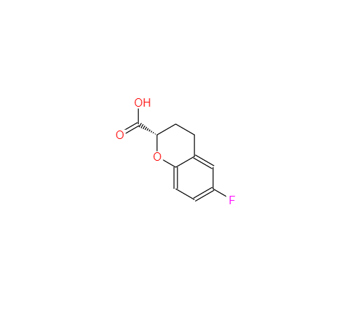 CAS： 129101-36-6，英文名稱：2H-1-Benzopyran-2-carboxylic acid, 6-fluoro-3,4-dihydro-, (2S)- 