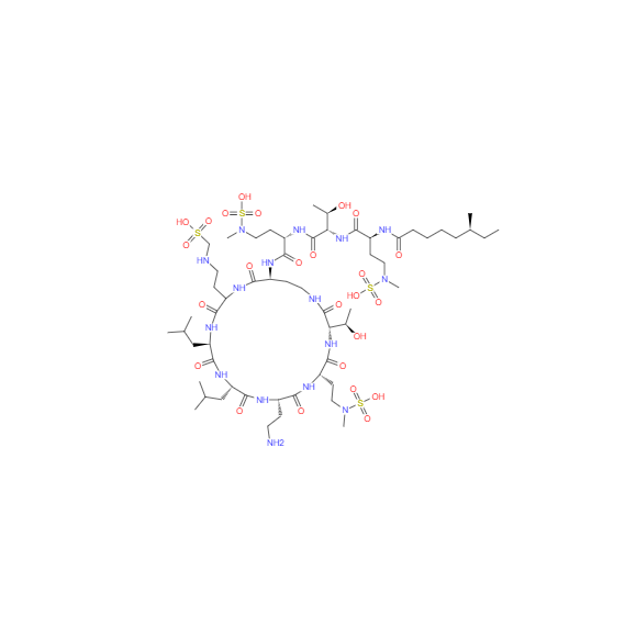 CAS： 30387-39-4，中文名稱： 粘菌素甲烷磺酸鈉 英文名稱：Colistimethate sodium 