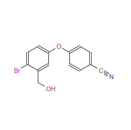 CAS：906673-45-8，中文名稱：4-[4-溴-3-(羥基甲基)苯氧基]苯甲腈 ，英文名稱：4-(4-bromo-3-(hydroxymethyl)phenoxy)benzonitrile 