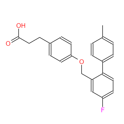 CAS：1374516-07-0，中文名稱(chēng)：3-(4-((4-氟-4'-甲基-[1,1'-聯(lián)苯]-2-基)甲氧基)苯基)丙酸 ，英文名稱(chēng)：TUG-891 