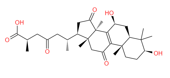  CAS：81907-61-1，中文名稱：靈芝酸B ，英文名稱：Ganoderic Acid B