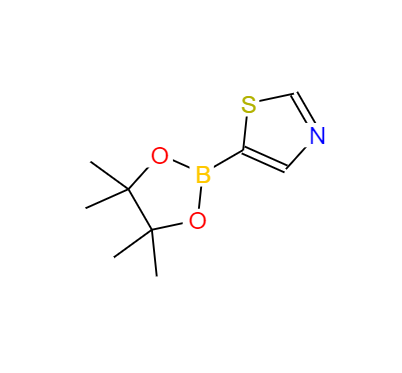 CAS：1086111-09-2，中文名稱：5-(4,4,5,5-四甲基-1,3,2-二惡硼烷-2-基)噻唑 