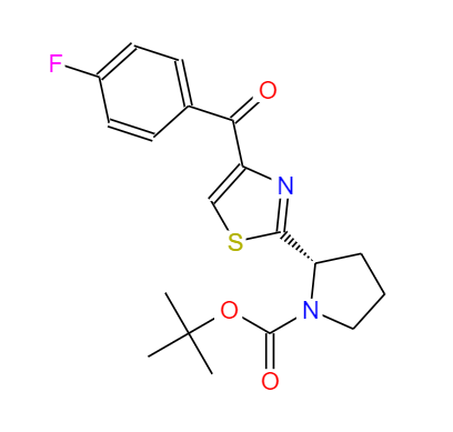CAS：1005342-78-8，中文名稱：(S)-2-(4-(4-氟苯甲?；?噻唑-2-基)吡咯烷-1-羧酸叔丁酯
