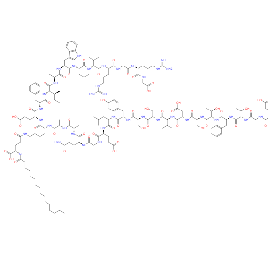 CAS：204656-20-2，中文名稱：利拉魯肽 ，英文名稱：Liraglutide 
