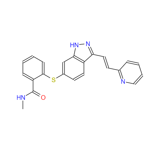  CAS：319460-85-0，中文名稱：阿西替尼 ，英文名稱：Axitinib