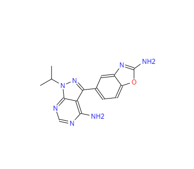 CAS：1224844-38-5，3-(2-氨基-5-苯并惡唑基)-1-(1-甲基乙基)-1H-吡唑并[3,4-D]嘧啶-4-胺