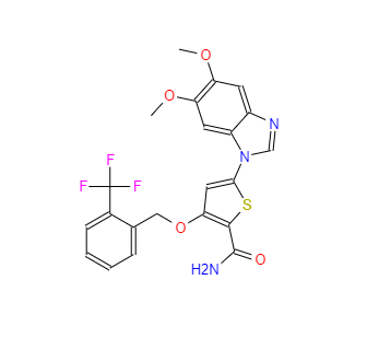 CAS：660868-91-7，3-[2-(三氟甲基)芐氧基]-5-(5,6-二甲氧基-1H-苯并[D]咪唑-1-基)-2-噻吩甲酰胺