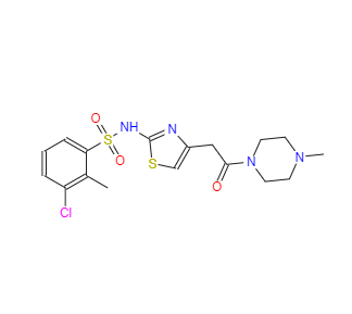 CAS：376640-41-4，3-氯-2-甲基-N-(4-(2-(4-甲基哌嗪-1-基)-2-氧代乙基)噻唑-2-基)苯磺酰胺