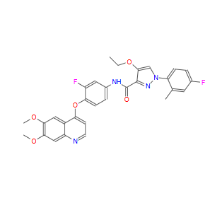 CAS：1361030-48-9，N-(4-((6,7-二甲氧基喹啉-4-基)氧基)-3-氟苯基)-4-乙氧基-1-(4-氟-2-甲基苯基)-1H-吡唑-3-甲酰胺